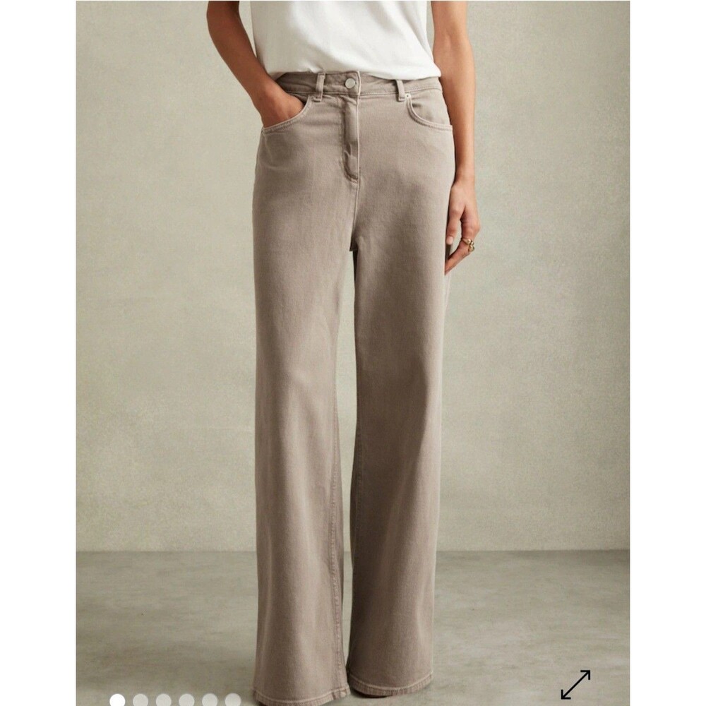 Quiet Luxury Wide Leg Jeans Reiss Layla Relaxed Garment Dyed Women's Size 32